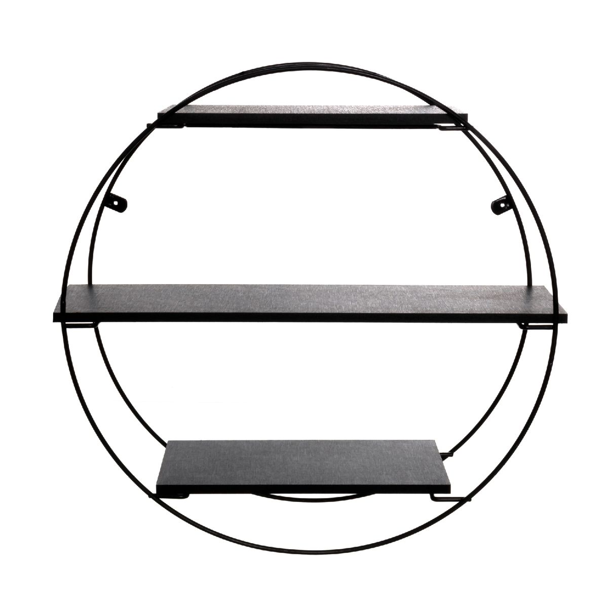 METALTRU - Repisas Moderna Circular 46x46x16 cm Negro