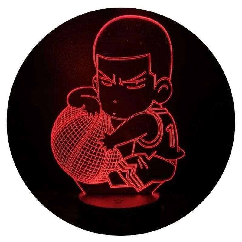 3DILUTION - Lampara Ilusión 3d Slum Dunk Hanamishi Sakuragi Base Negra