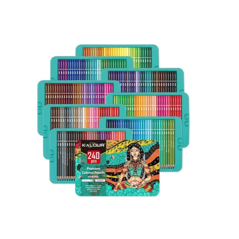 OFERTABKN - Set de 240 Lápices Color Profesional Dibujo Caja Metálica