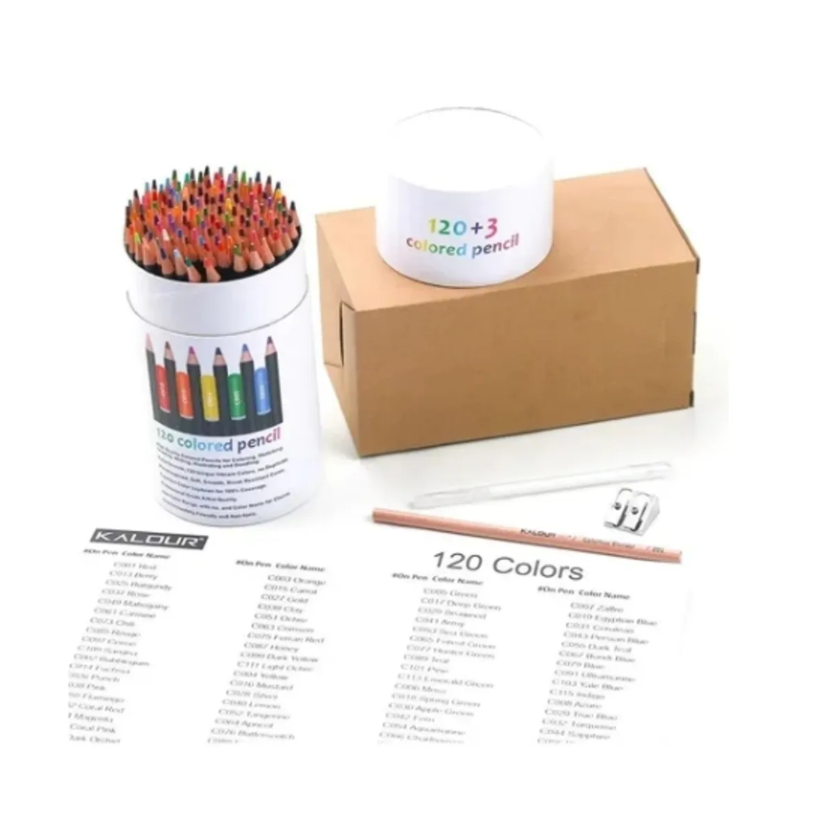 OFERTABKN - Set 120 Lapices Colores Profesional Dibujo Caja Cilindrica