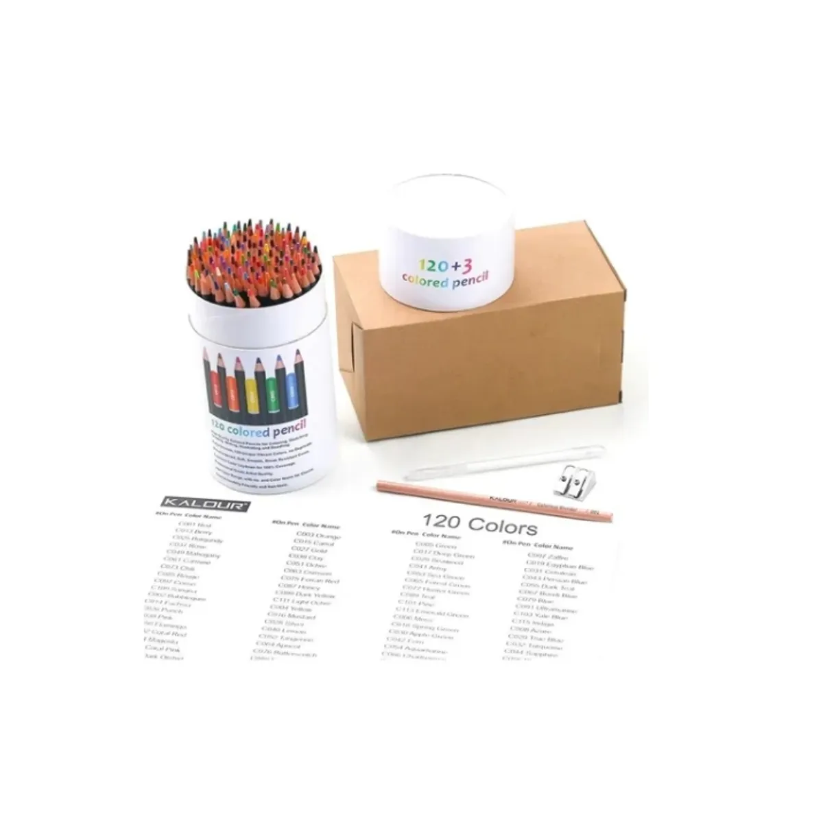 OFERTABKN - Set 120 Lapices Colores Profesional Dibujo Caja Cilindrica