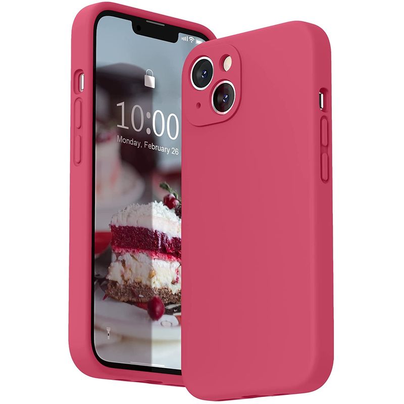 CELLBOX - Carcasa Silicona con Protector de Cámara para iPhone 14 Plus - Fucsia…