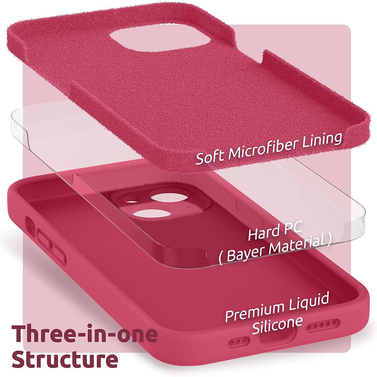 CELLBOX - Carcasa Silicona con Protector de Cámara para iPhone 14 Plus - Fucsia…