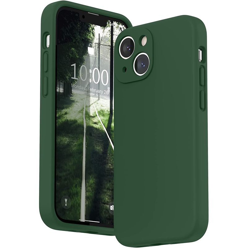 CELLBOX - Carcasa de Silicona con Protector de Cámara para iPhone 14 Plus -Verde