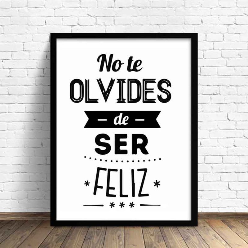 PAPEL ILUSTRADO - Cuadro No te olvides 30x40 cm Marco Negro