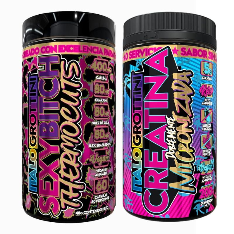 ITALO GROTTINI - PACK CREATINA SIN SABOR Y TERMOGENICO SEXYBITCH - ITALO GROTTINI