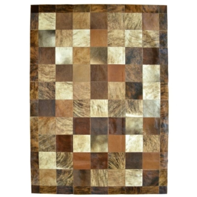 MOO HOGAR - Alfombra Cuero Natural 200 X 280Cm Diseño 20X20cm