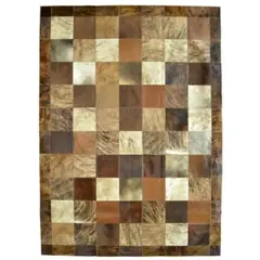 MOO HOGAR - Alfombra Cuero Natural 200 X 280Cm Diseño 20X20cm