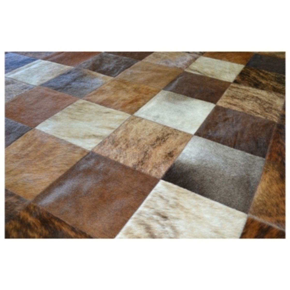 MOO HOGAR - Alfombra Cuero Natural 200 X 280Cm Diseño 20X20cm