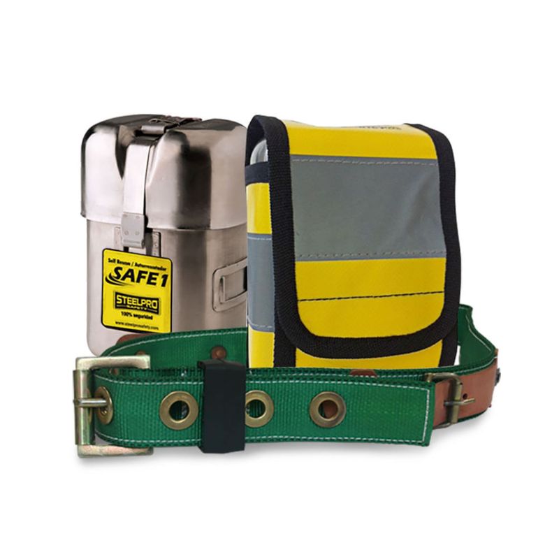 STEELPRO - Kit Auto Rescatador Safe1+Funda Protectora+Cinturón Minero