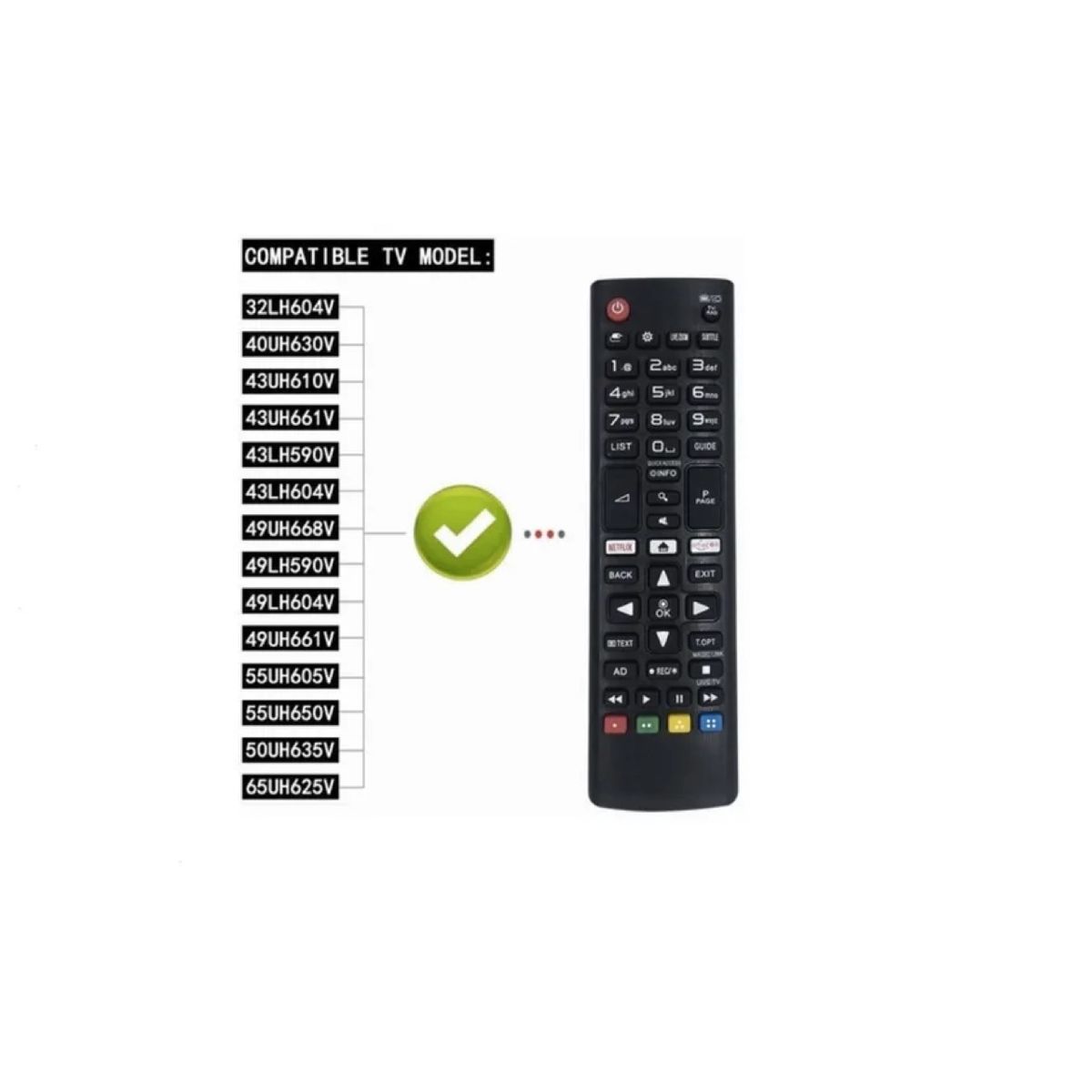GENERICO - Control Remoto Remplazo Compatible Ledsmart Tv LG