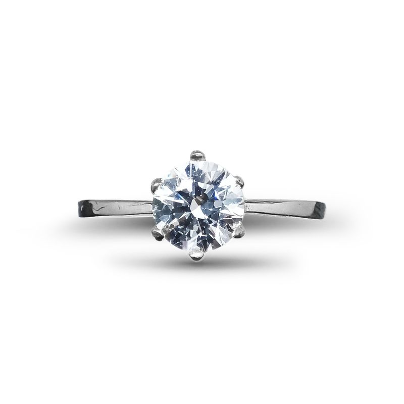 BENNAV ORFEBRES - Anillo Solitario de plata con cristal Swarovski