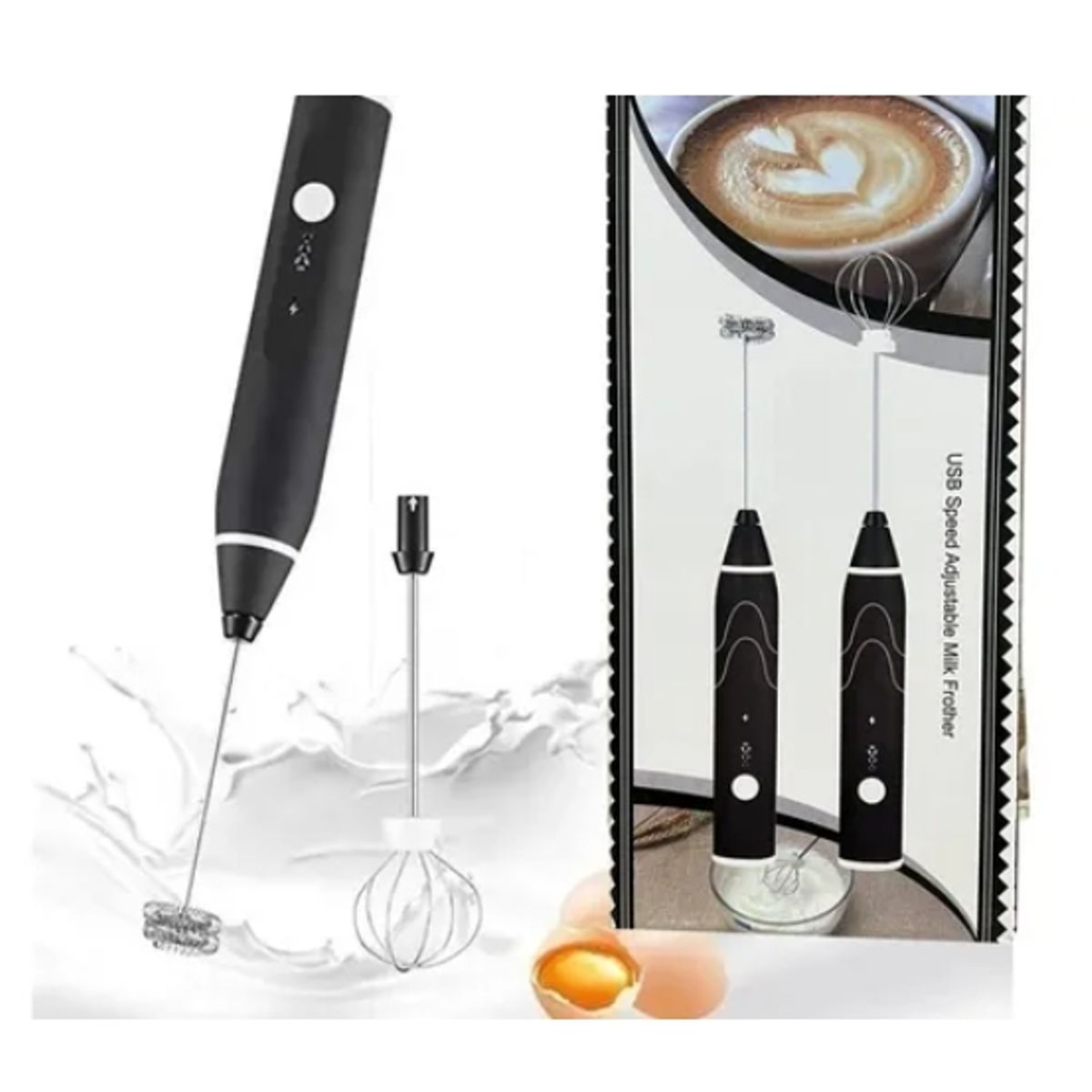 ESHOPANGIE - Mini Batidor 2velocidades Revolvedor Cafe Y Huevo Recargable