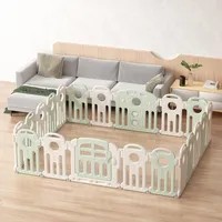 CORRAL BEBE FULL PLEGABLE 206X140X60 - VERDE AGUA