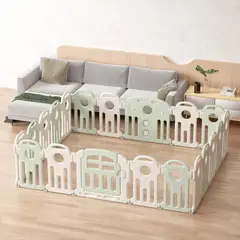 LZ PLAY - CORRAL BEBE FULL PLEGABLE 206X140X60 - VERDE AGUA