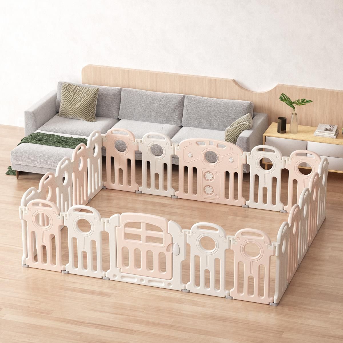 LZ PLAY - CORRAL BEBE FULL PLEGABLE LZ PLAY 174X170X60 - ROSADO