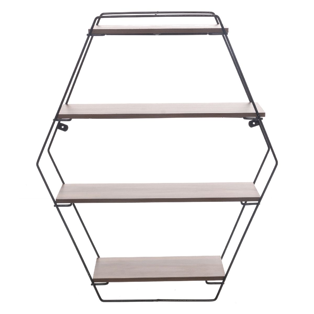 METALTRU - Repisas Moderna Hexagonal 50x60x16 cm Castaño