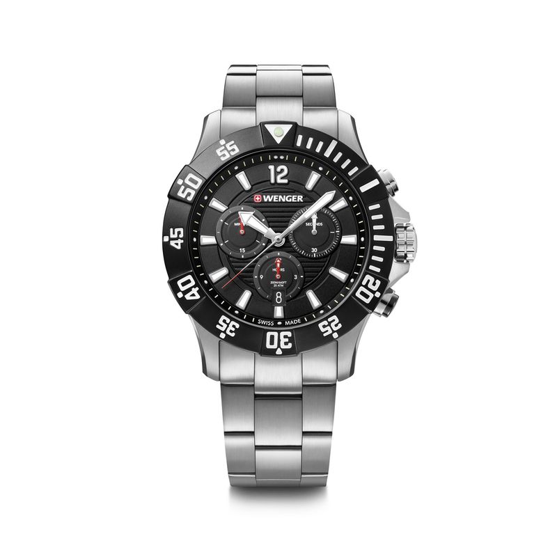 WENGER Seaforce Chrono 43mm – Orologio Uomo In Acciaio Con Quadrante Blu E Cronografo