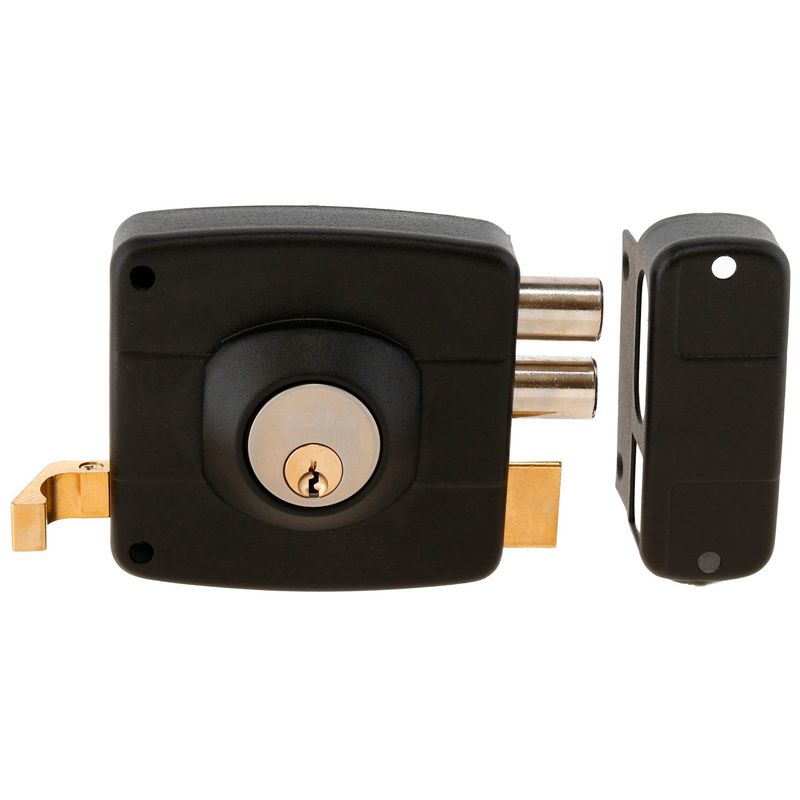 ODIS - Cerradura Sobreponer Odis 324 Puertas Madera Metálicas - Negro