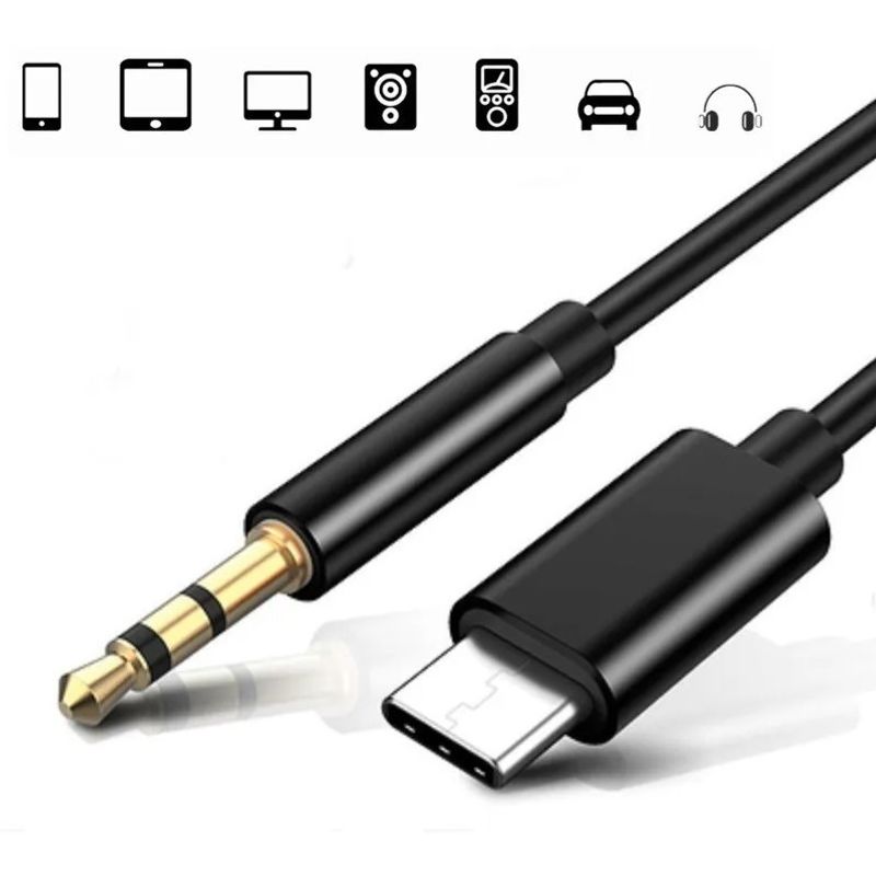 GENERICO - Cable Auxiliar Conectores 3.5mm A Tipo C Wisdomup 1 M