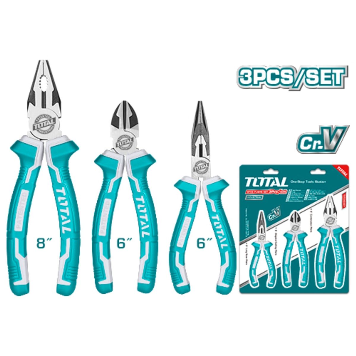 TOTAL TOOLS - Set de Alicates 3pzas TOTAL