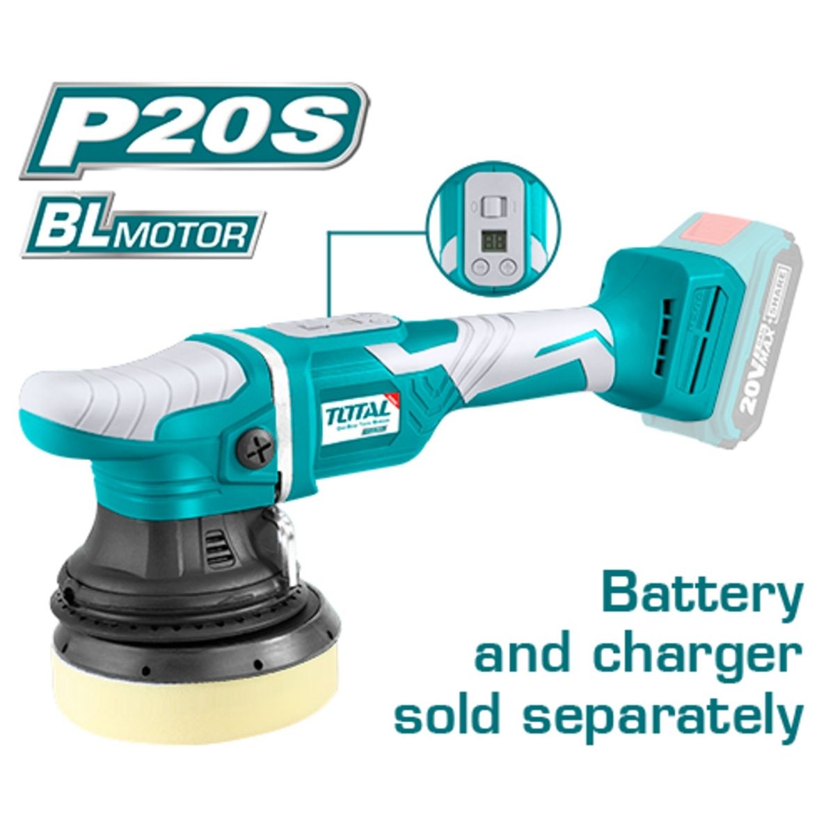 TOTAL TOOLS - Pulidora Inalámbrica 125mm Litio-ion 20v Total