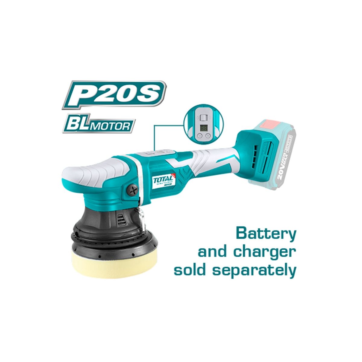 TOTAL TOOLS - Pulidora Inalámbrica 125mm Litio-ion 20v Total