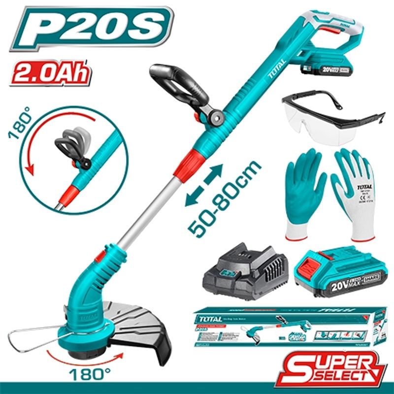 TOTAL TOOLS - Orilladora Inalámbrica Litio 20v + Bateria 2ah + Cargador To