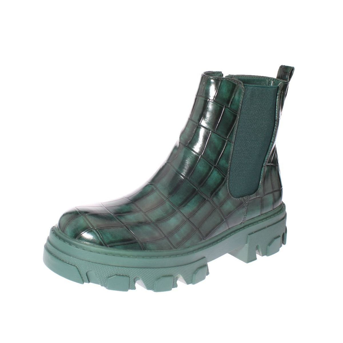 VIA FRANCA - Botín Croco Para Mujer Color Verde