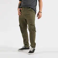 GANGSTER - Pantalon Jogger Canvas Tradicional Verde