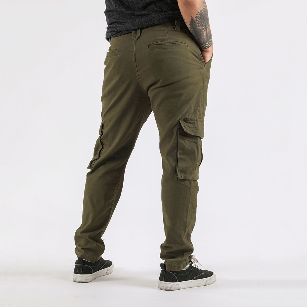 GANGSTER - Pantalon Jogger Canvas Tradicional Verde Gangster