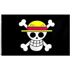 GENERICO - Bandera Pirata De Luffy One Pieces 150 Cm X 90 Cm