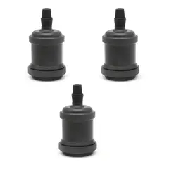 HB LEDS - Pack 3 Soquetes E-27 Retro Negro Vintage