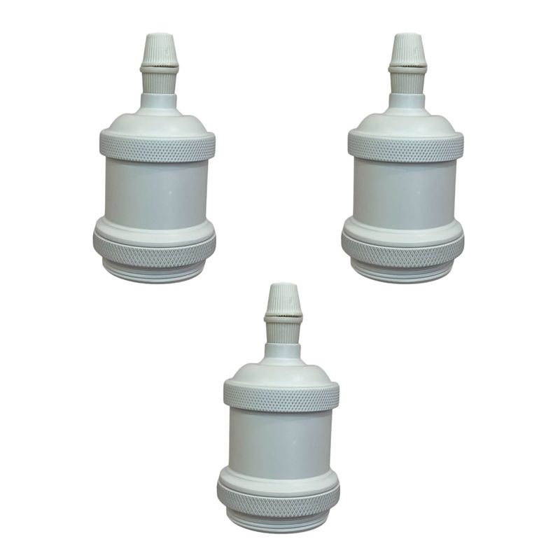 HB LEDS - Pack 3 Soquetes E-27 Retro Blanco Vintage