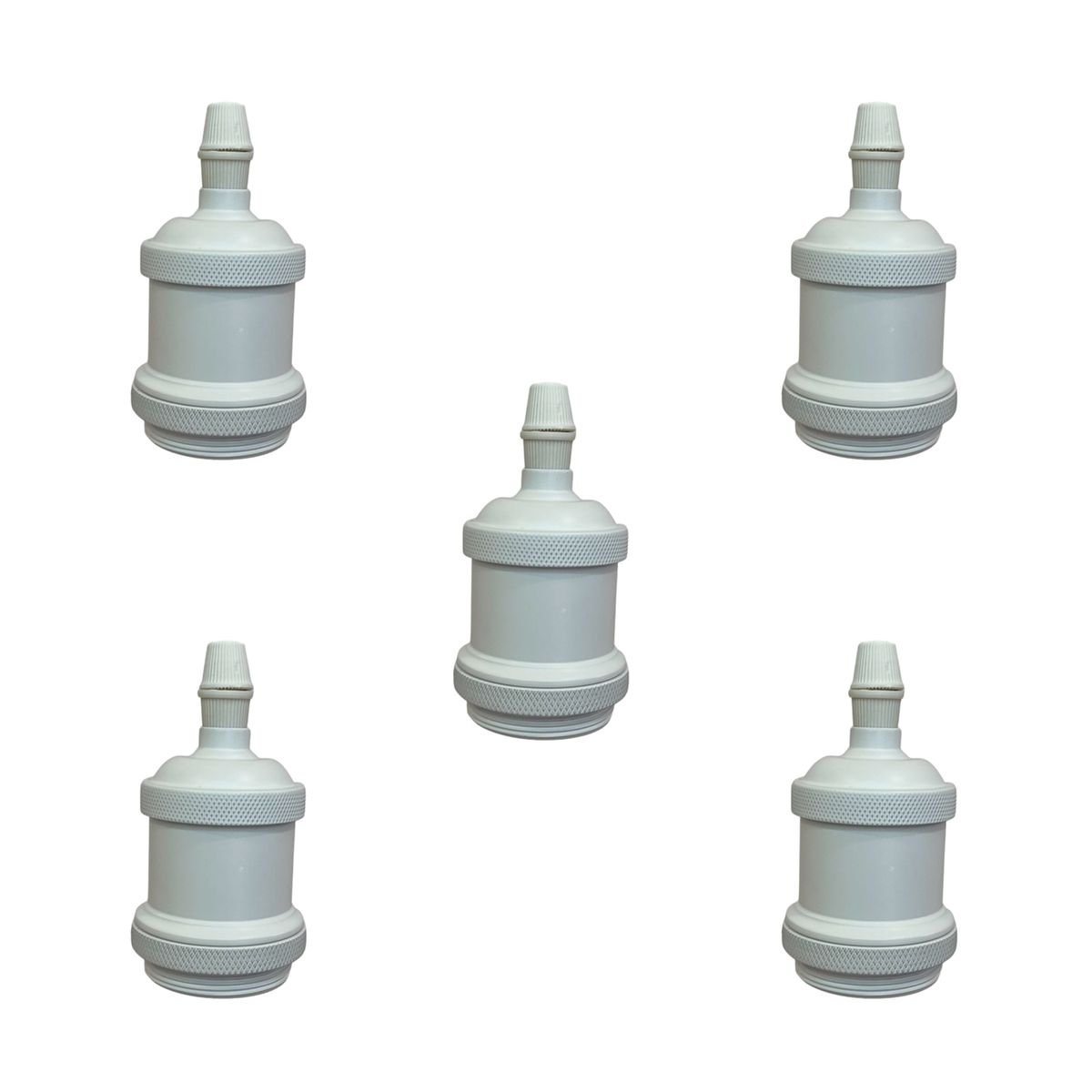 WANT - Pack 5 Soquetes E-27 Retro Blanco Vintage