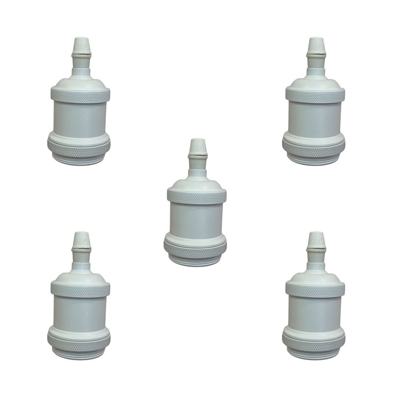 HB LEDS - Pack 5 Soquetes E-27 Retro Blanco Vintage