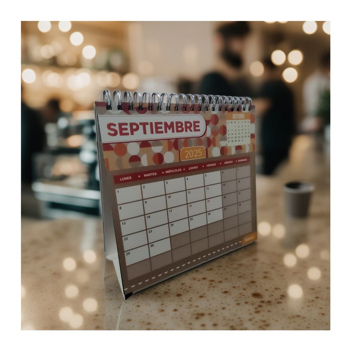 ADETEC - 2 Calendarios De Escritorio  Diseño Oficina + Stickers