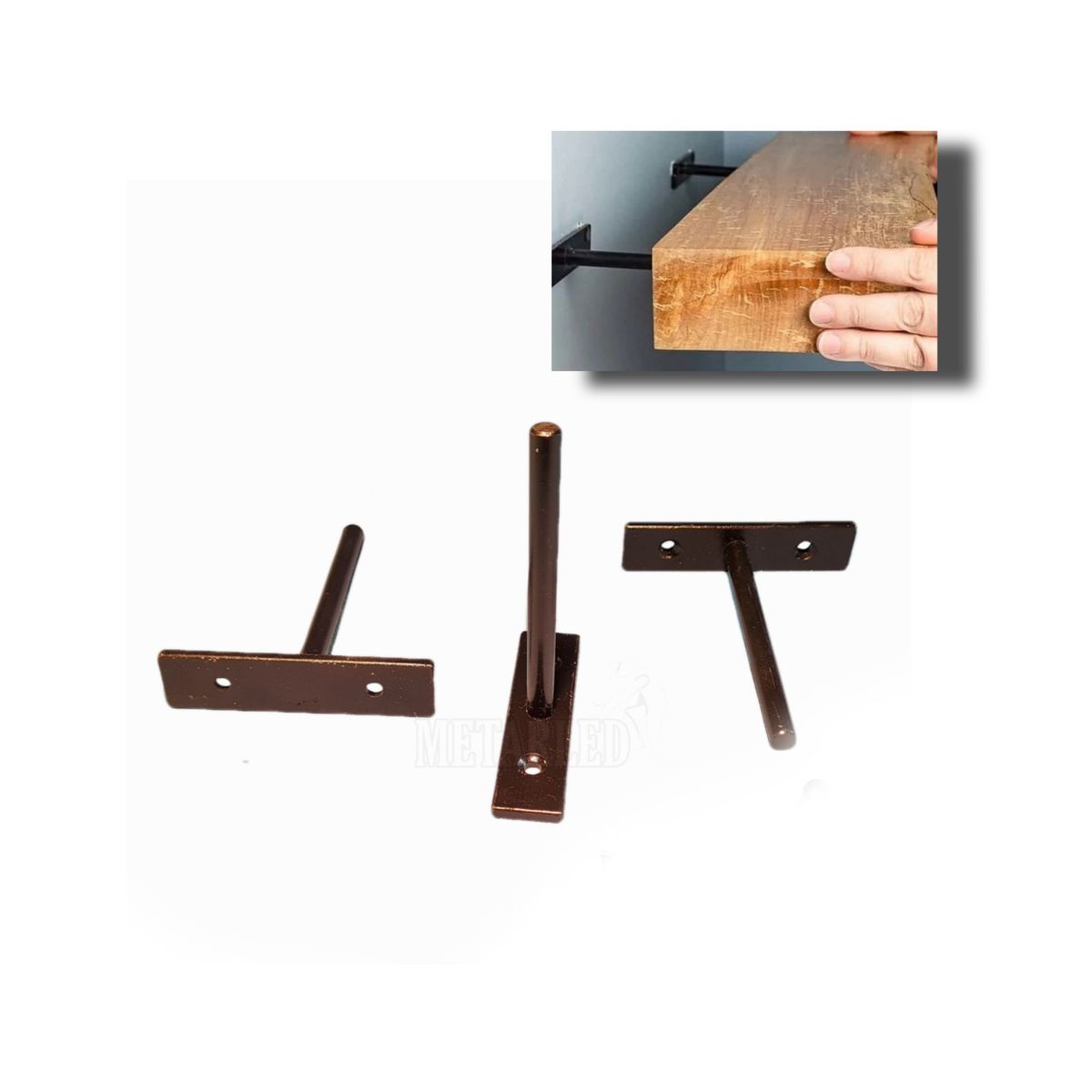 GENERICO - Escuadra soporte flotante 50 mm alto (2 unidades)