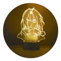 3DILUTION - Lampara 3d Ilusion Ed Elric Full Metal Alchemist Base Negra