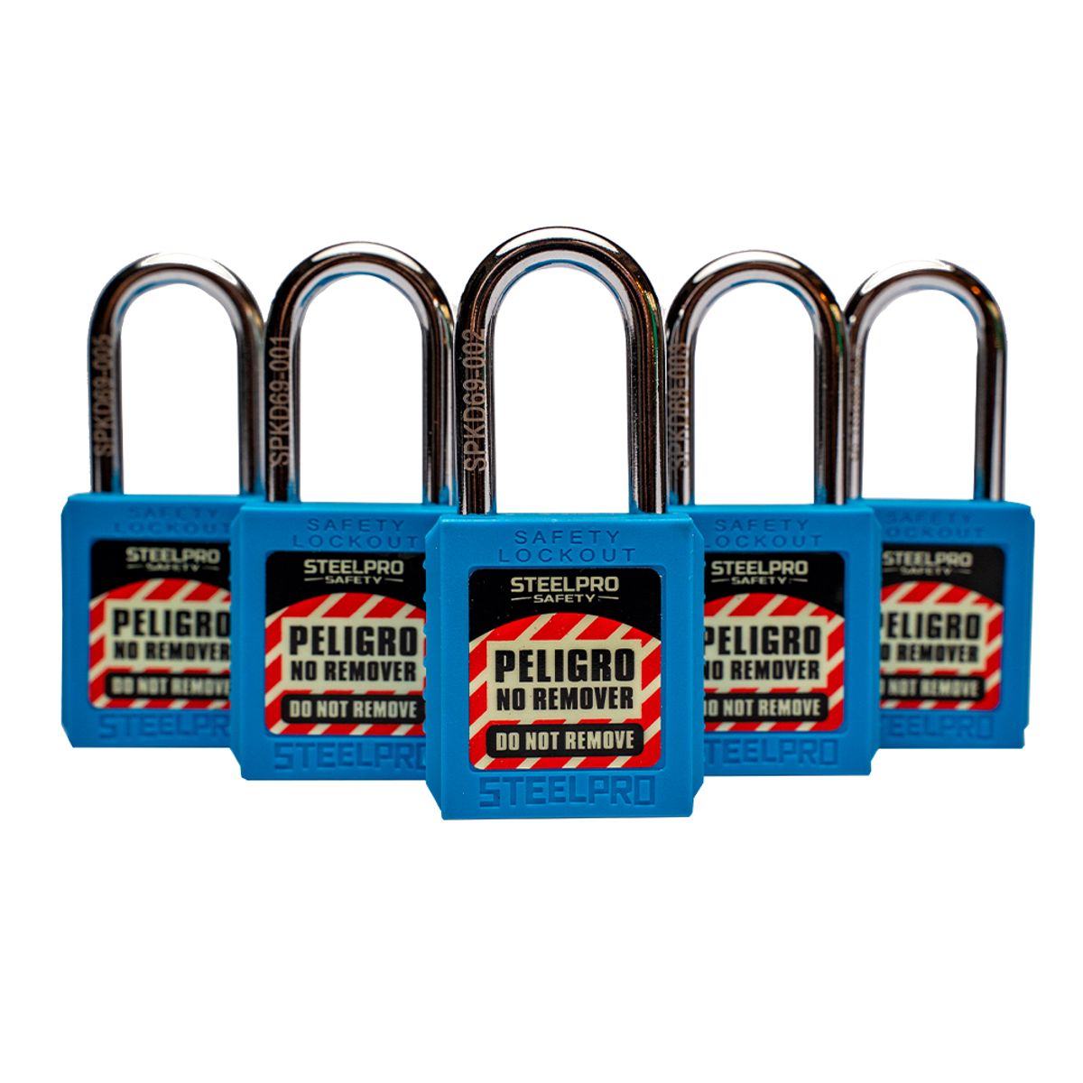 STEELPRO - Kit De 5 Candados Mk Steelpro X10 Azul