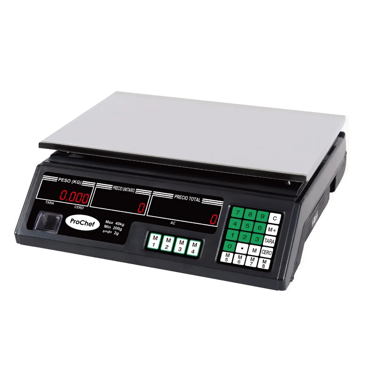 PROCHEF - Balanza Pesa Digital ProChef 40 Kg. x 2 Gr. Electrica y Bateria