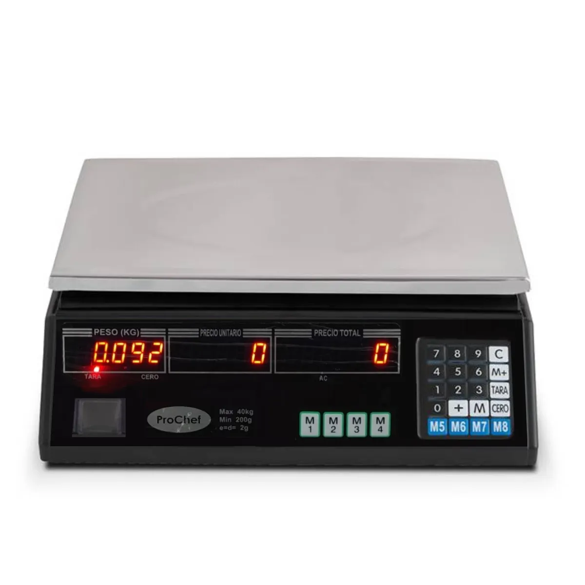 PROCHEF - Balanza Pesa Digital ProChef 40 Kg. x 2 Gr. Electrica y Bateria