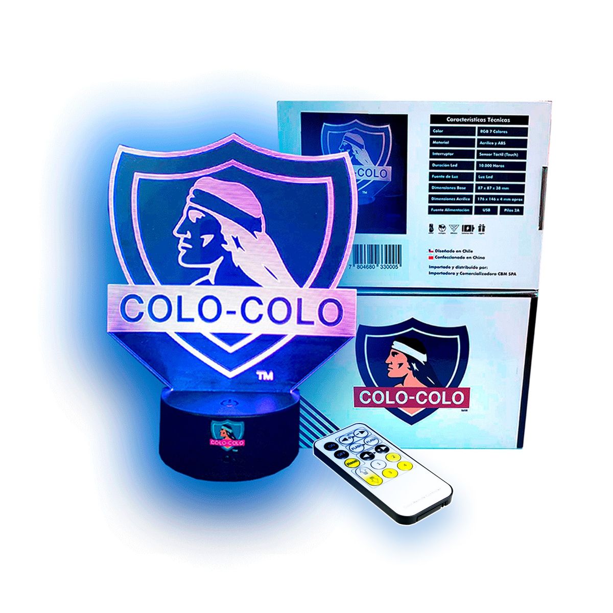 3DILUTION - Lámpara 3d Colo Colo Oficial Base Negra