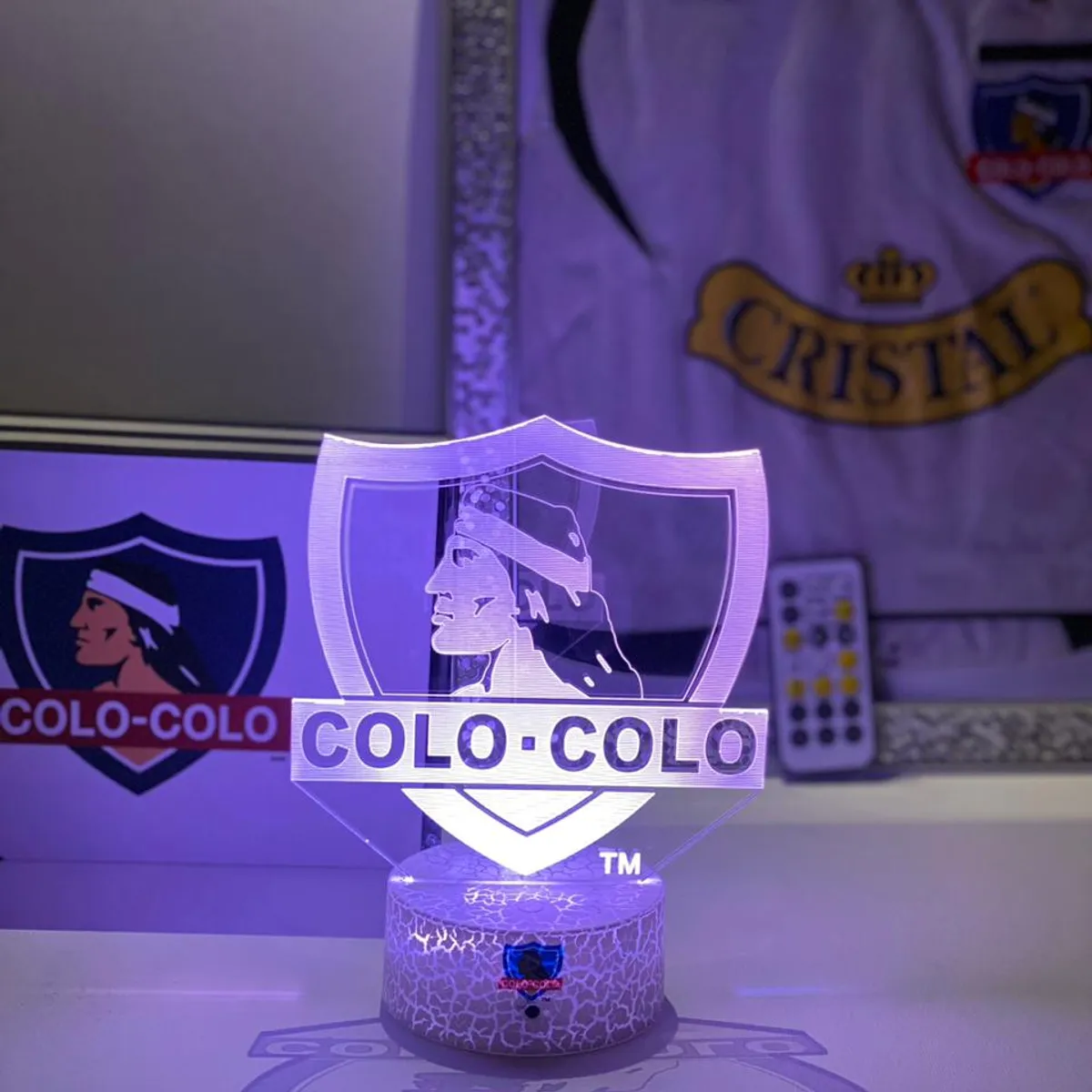 3DILUTION - Lámpara 3d Colo Colo Oficial Base Agrietada