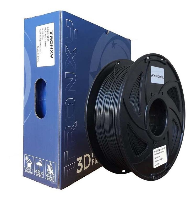 Filamento 3d Pla Tronxy De 1.75mm Y 1kg Negro