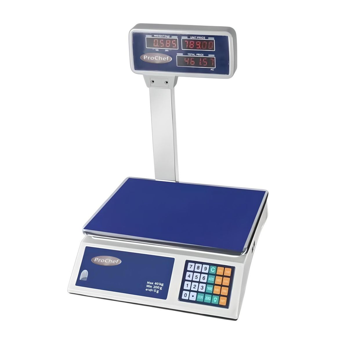 PROCHEF - Balanza Pesa Digital ProChef 40 Kg. x 2 Gr. Con Visor Aereo. Bateria