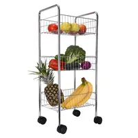 Carro estante organizador 3 niveles con ruedas