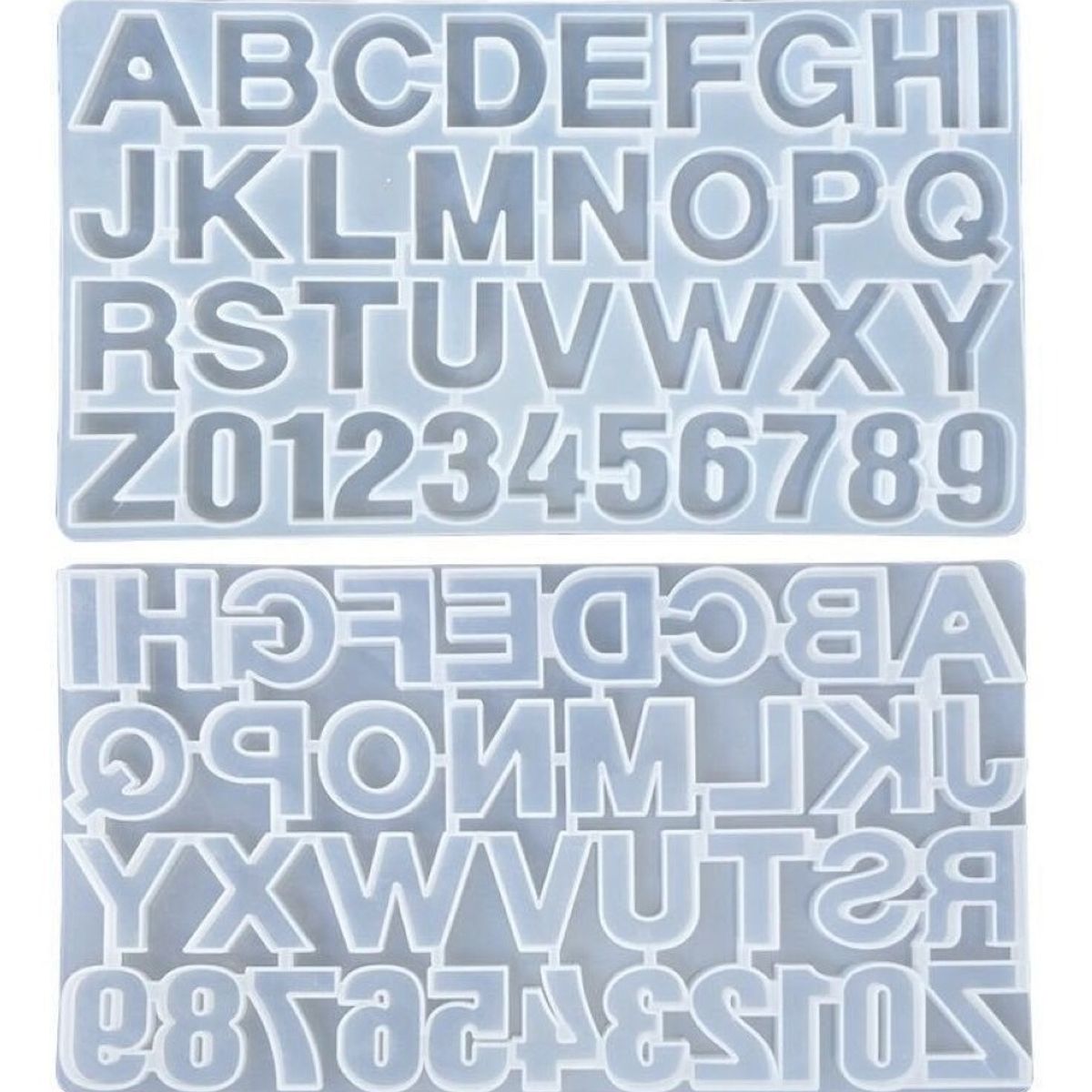 GENERICO - Molde Silicona Letras Números Moldes Repostería Transparente