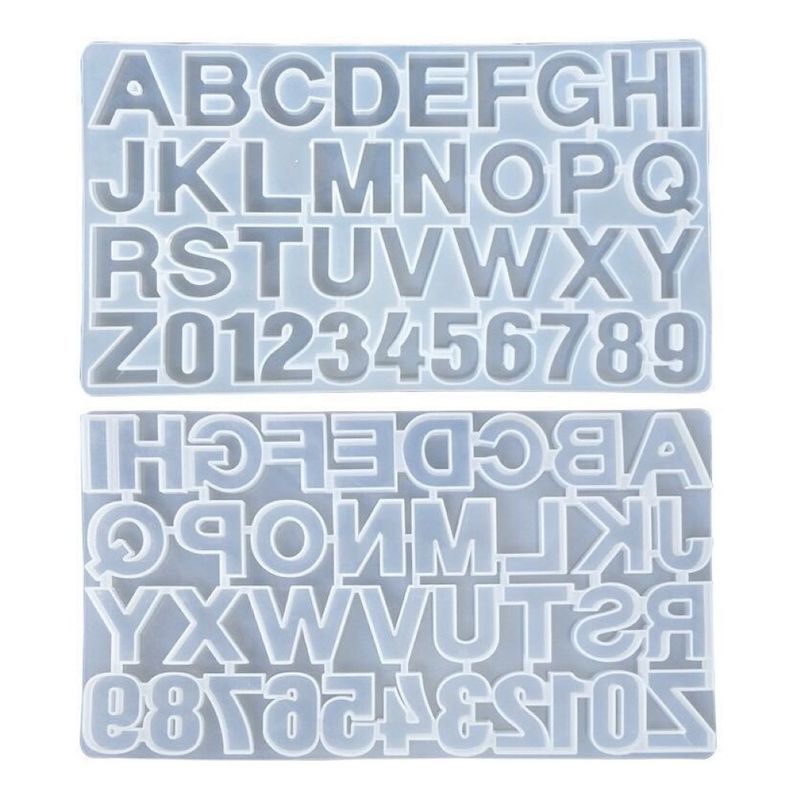 GENERICO - Molde Silicona Letras Números Moldes Repostería Transparente