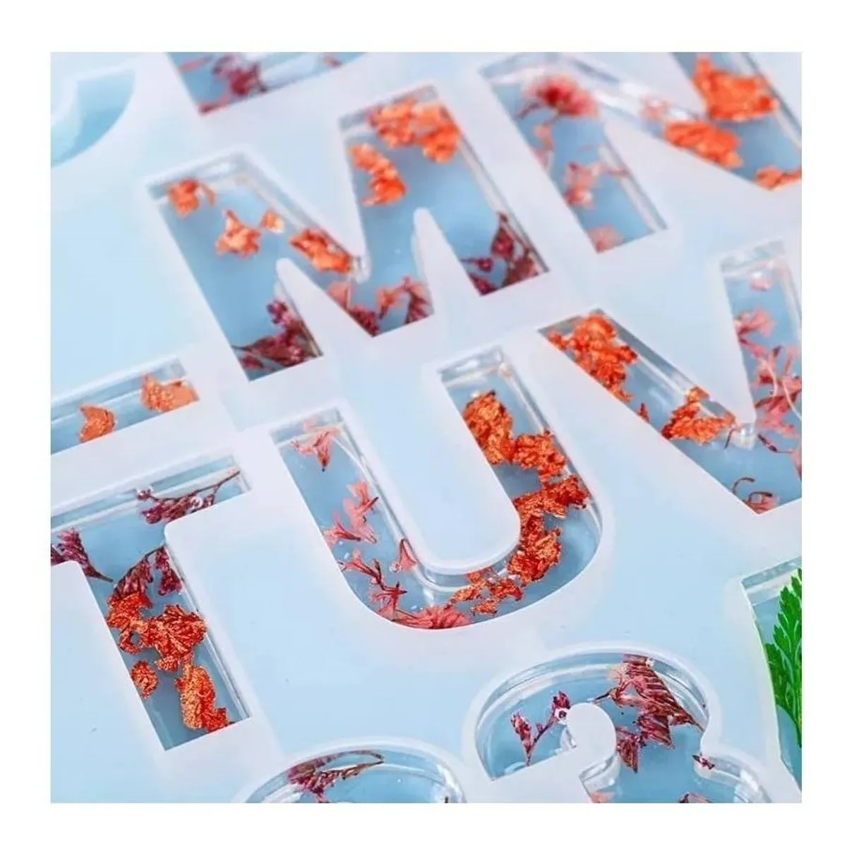 GENERICO - Molde Silicona Letras Números Moldes Repostería Transparente